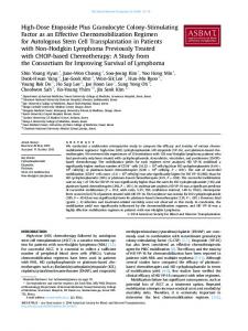 High-Dose Etoposide Plus Granulocyte Colony-Stimulating Factor as ...