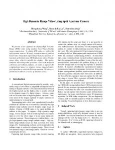 High Dynamic Range Video Using Split Aperture Camera