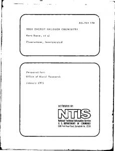 High Energy Halogen Chemistry