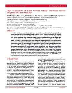 High expression of small GTPase Rab3D