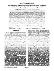 High-field transport of electrons and radiative ... - APS Link Manager