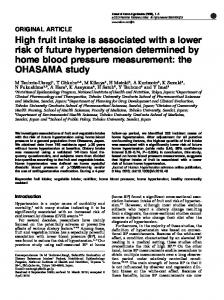 High fruit intake is associated with a lower risk of ... - Semantic Scholar