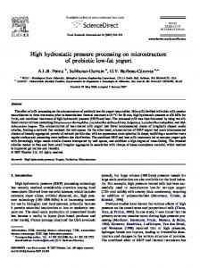 High hydrostatic pressure processing on