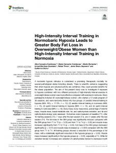 High-Intensity Interval Training in Normobaric ...