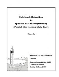 High-Level Abstractions for Symbolic Parallel ... - EECS Berkeley