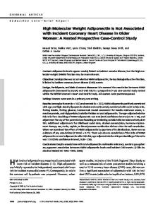 High Molecular Weight Adiponectin Is Not Associated with Incident ...