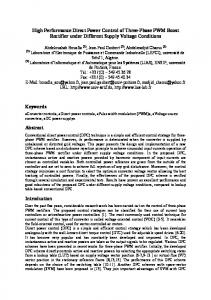 High Performance Direct Power Control of Three-Phase ... - IEEE Xplore