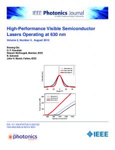 High-Performance Visible Semiconductor Lasers ... - IEEE Xplore