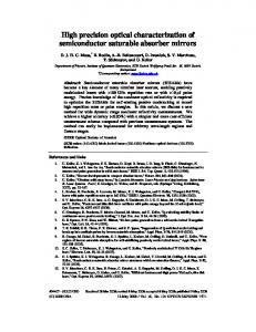 High precision optical characterization of ... - OSA Publishing