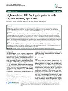 High-resolution MRI findings in patients with