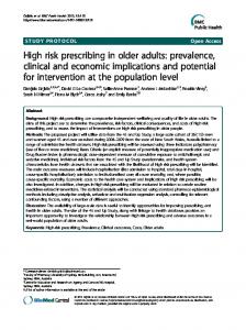 High risk prescribing in older adults: prevalence