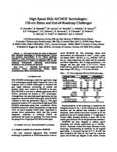 High-Speed SiGe BiCMOS Technologies - University of Toronto