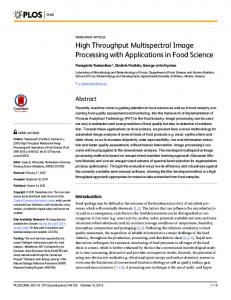 High Throughput Multispectral Image Processing