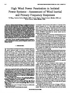 High Wind Power Penetration in Isolated Power Systems ... - L2EP