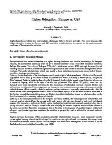 Higher Education: Europe vs. USA - laccei