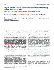 Higher revision risk for unicompartmental knee arthroplasty in low ...