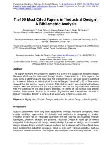 Highly cited paper in Industrial Design - SSRN papers