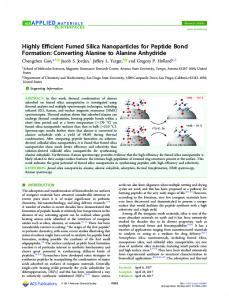 Highly Efficient Fumed Silica Nanoparticles for ... - ACS Publications