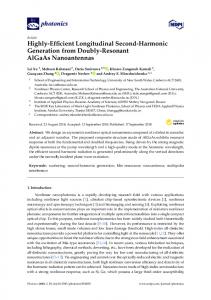 Highly-Efficient Longitudinal Second-Harmonic Generation ... - MDPI