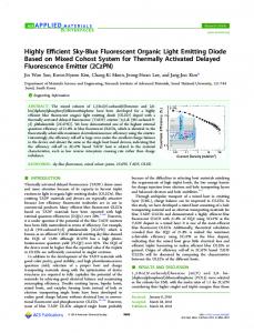 Highly Efficient Sky-Blue Fluorescent Organic Light ... - ACS Publications