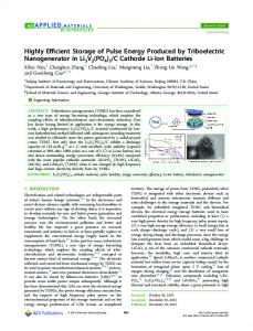 Highly Efficient Storage of Pulse Energy Produced ... - ACS Publications