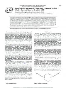 Highly Selective and Sensitive Coated-Wire Yttrium (III) Cation ...