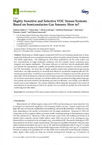 Highly Sensitive and Selective VOC Sensor Systems Based on ... - MDPI