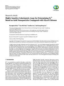 Highly Sensitive Colorimetric Assay for Determining Fe3