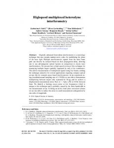 Highspeed multiplexed heterodyne interferometry - OSA Publishing