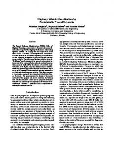 Highway Vehicle Classification by Probabilistic Neural Networks