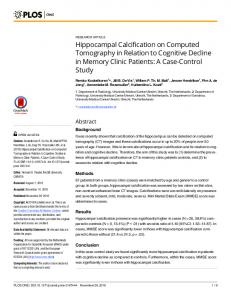 Hippocampal Calcification on Computed