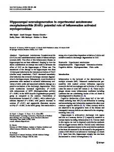 Hippocampal neurodegeneration in experimental autoimmune ...