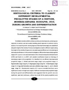 histological criteria to classify different developmental ...