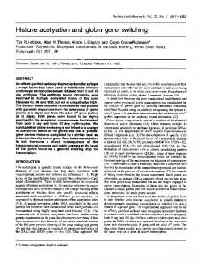 Histone acetylation and globin gene switching - BioMedSearch