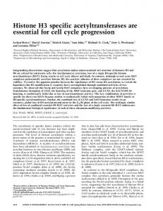 Histone H3 specific acetyltransferases are essential for cell cycle ...