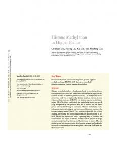 Histone Methylation in Higher Plants