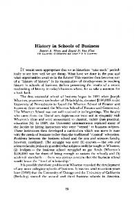 History in Schools of Business - The Business History Conference