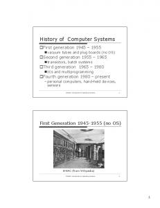 History of Computer Systems