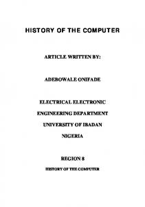 HISTORY OF COMPUTER