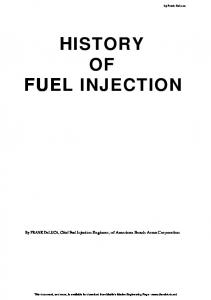 HISTORY OF FUEL INJECTION