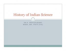 History of Indian Science