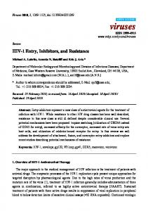 HIV-1 Entry, Inhibitors, and Resistance