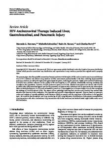 HIV-Antiretroviral Therapy Induced Liver, Gastrointestinal, and ...