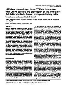 HMG box transcription factor TCF-4's interaction with ... - BioMedSearch