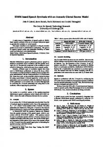 HMM-based Speech Synthesis with an Acoustic ... - Semantic Scholar