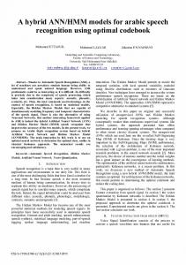 HMM models for arabic speech ... - IEEE Xplore