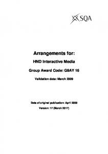 HND Interactive Media - SQA