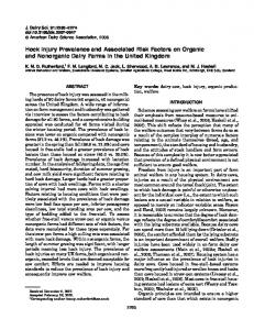 Hock Injury Prevalence and Associated Risk Factors on Organic and ...