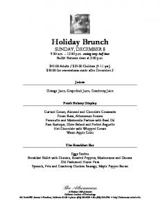 Holiday Brunch Menu - The Athenaeum