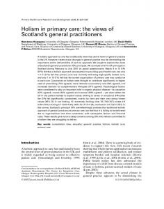 Holism in primary care: the views of Scotland's general practitioners